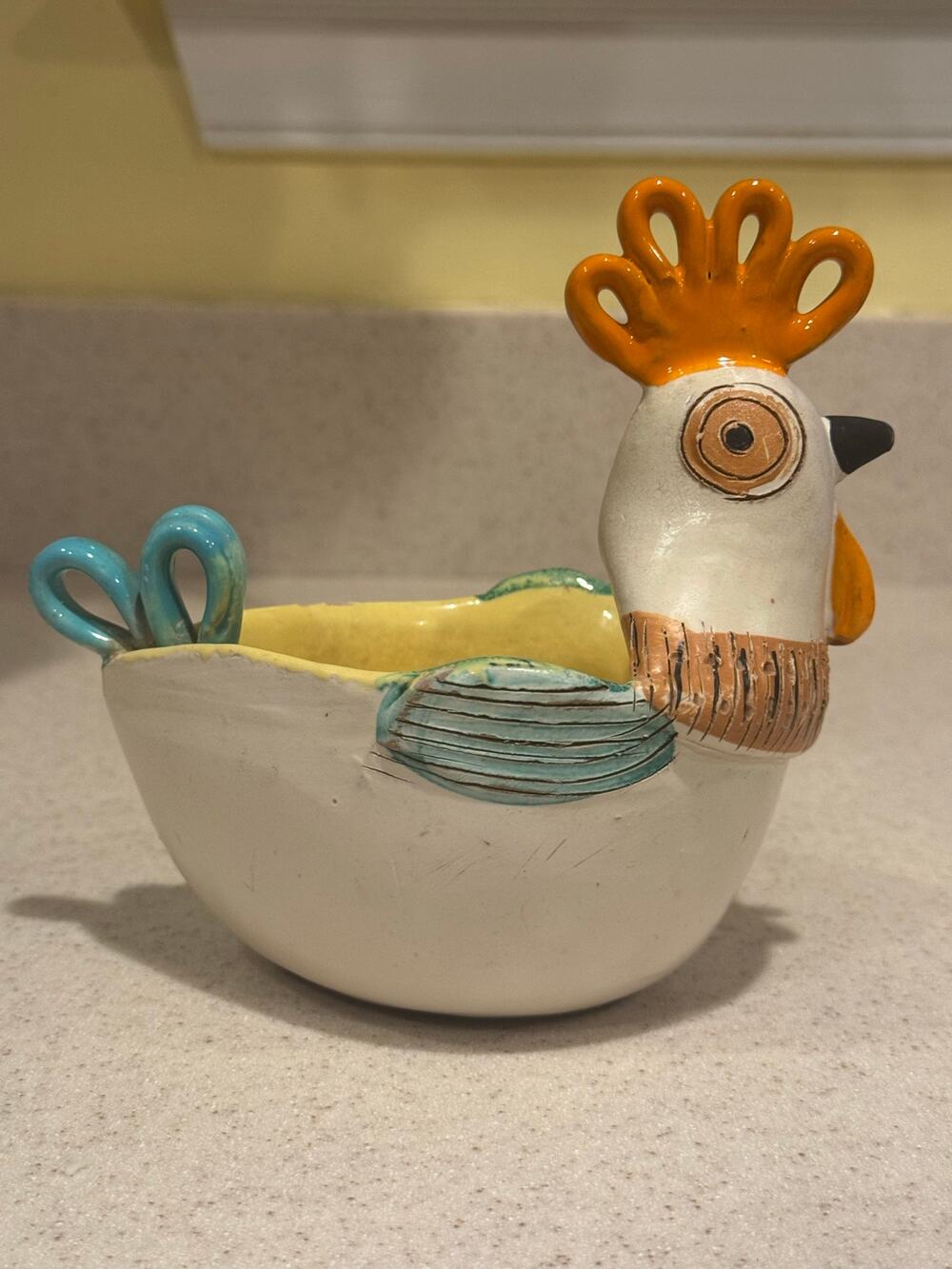 Bitossi Londi Pottery Goodfriend Imports Rooster Raymor Italian Chick Bowl As Is